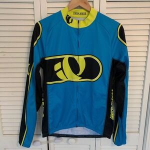 Pearl‎ Izumi Long Sleeve Cycling Jersey Mens L Blue Yellow Performance Biking